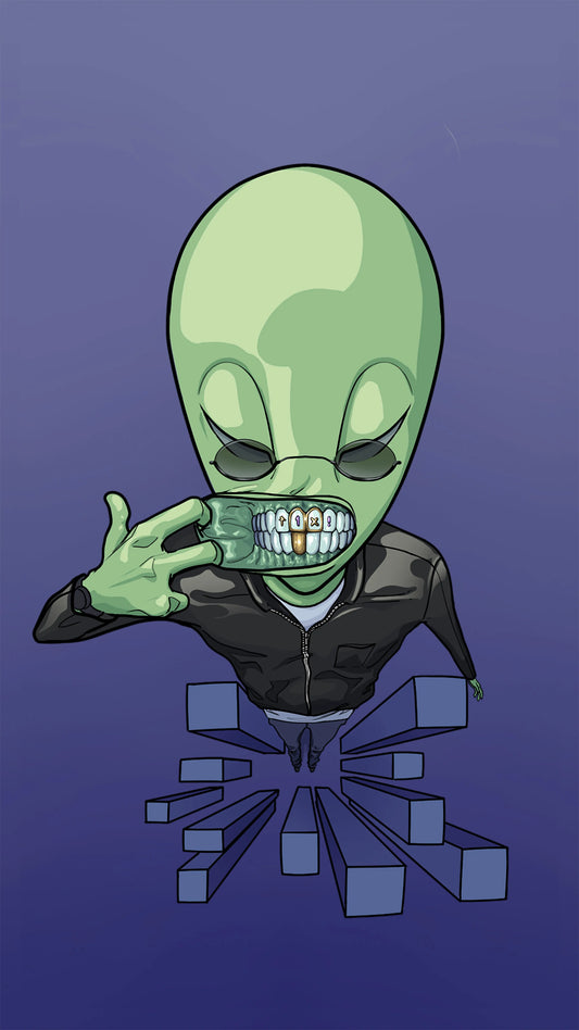 Poster | P1xPosters "ShinyTeethAndMe", High-Quality Matte Poster P1xPosters
